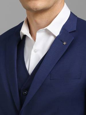 Textured slim fit single breasted notched collar 3-piece formal suit 2