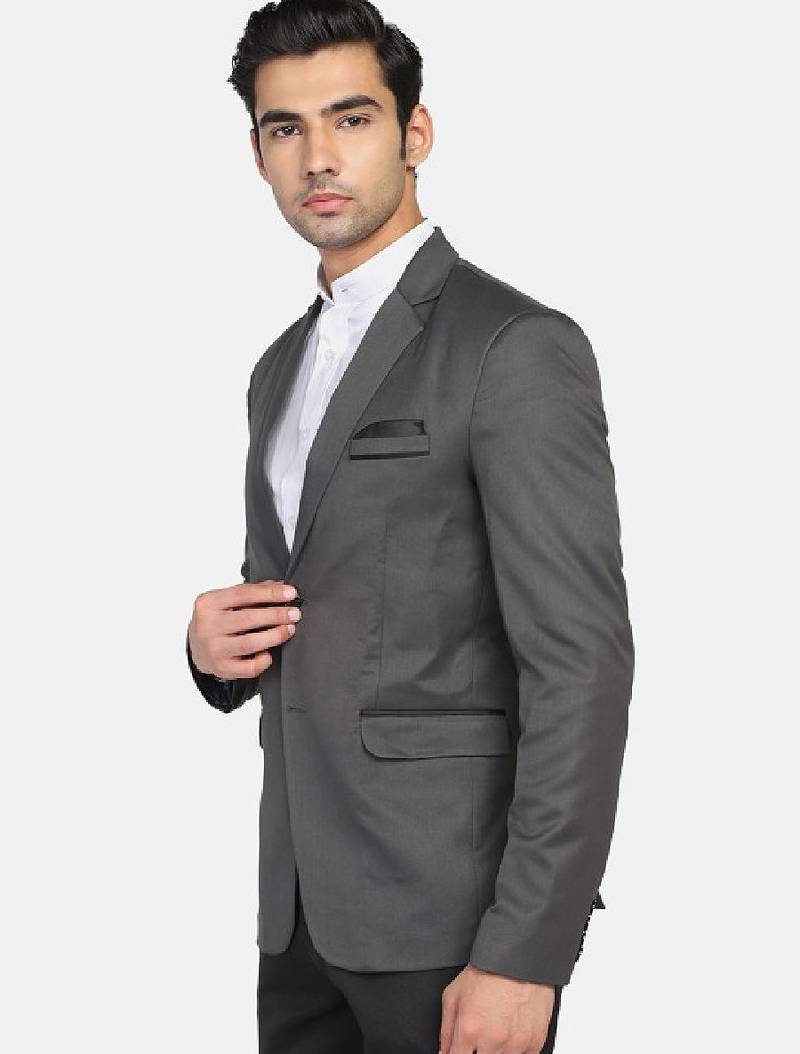 Men single breasted notched lapel 2 piece suit