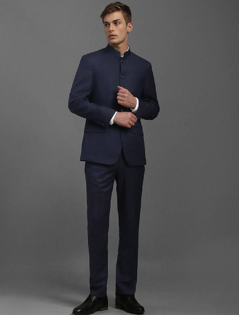 Textured single-breasted two piece formal suit