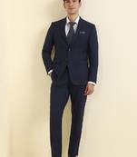 Textured 2-pc slim fit single breasted notched collar formal suit