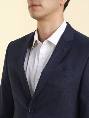 Textured 2-pc slim fit single breasted notched collar formal suit 2