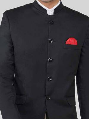 Men pack of 2 mandarin collar blazer and trousers bandhgala suit 2