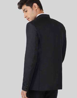 Men pack of 2 mandarin collar blazer and trousers bandhgala suit 4
