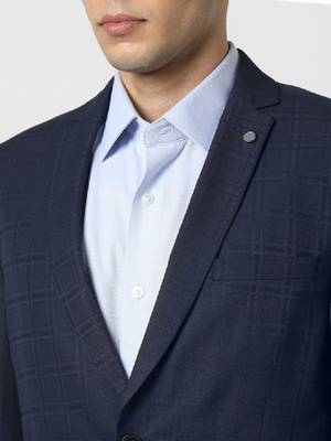 Checked slim fit wedding two piece suit 2