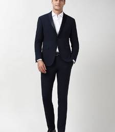Men solid single-breasted formal two piece suit