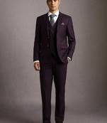 Men textured three piece suit