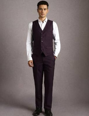 Men textured three piece suit 4