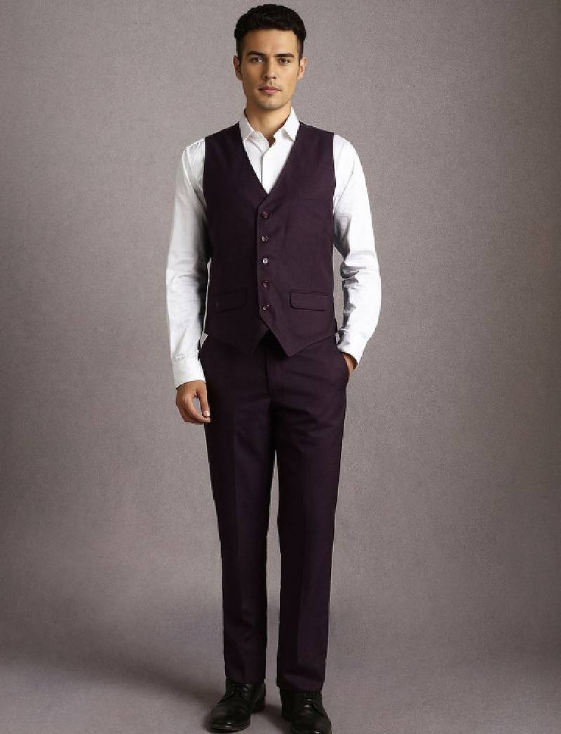 Men textured three piece suit
