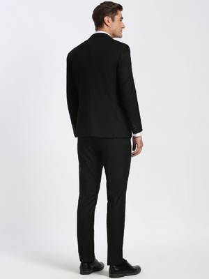 Textured slim-fit single-breasted two-piece formal suit 4