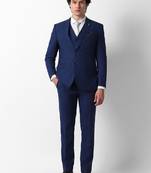 Self design slim fit single-breasted three-piece suits