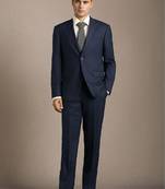 Self design slim-fit single-breasted two-piece suit