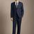 Self design slim-fit single-breasted two-piece suit
