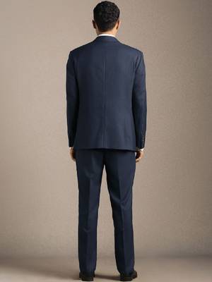 Self design slim-fit single-breasted two-piece suit 3