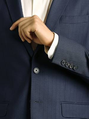 Self design slim-fit single-breasted two-piece suit 4