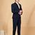 Klotthe blue solid embroidery single-breasted two-piece party suit
