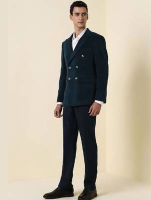 Slim fit double-breasted two-piece suits 2