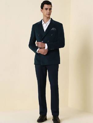 Slim fit double-breasted two-piece suits 4