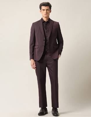 Men tailored fit single-breasted three-piece suit 2