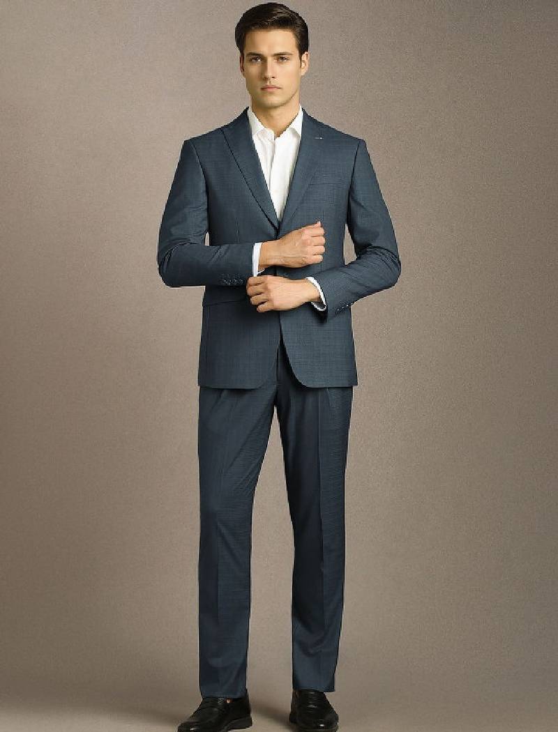Slim-fit single-breasted two-piece suit