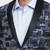 Printed slim-fit single-breasted two-piece formal suit