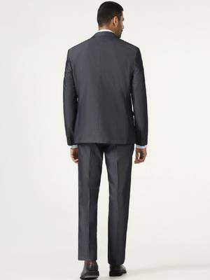 Men self design slim-fit single-breasted three-piece suit 4