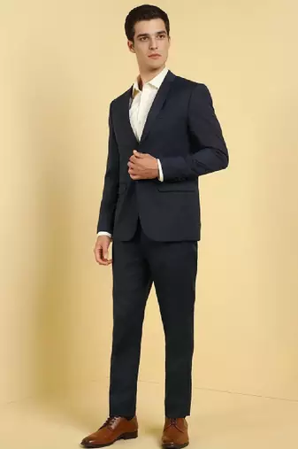 Men slim fit single-breasted two piece formal suit