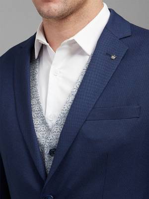 Textured slim fit single-breasted three piece formal suit 2