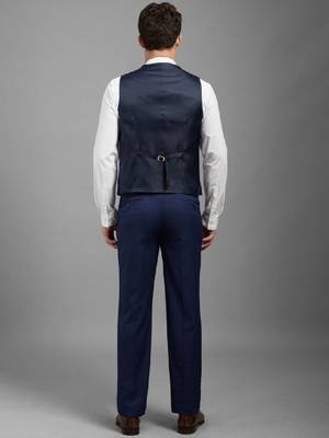 Textured slim fit single-breasted three piece formal suit 3