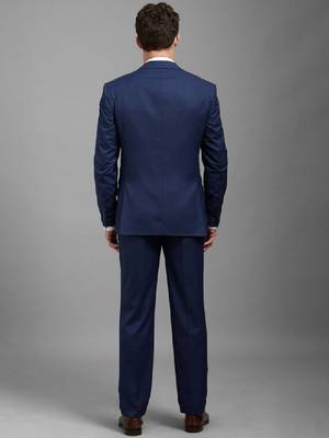Textured slim fit single-breasted three piece formal suit 4
