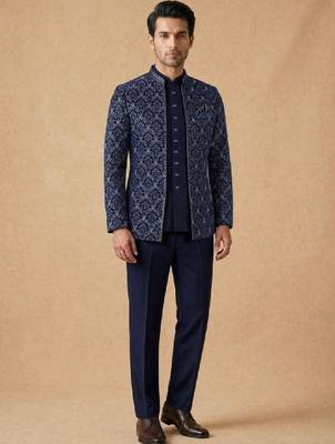 Embroidered tailored fit jodhpuri two-piece suit 1