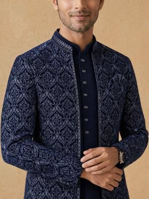 Embroidered tailored fit jodhpuri two-piece suit 2
