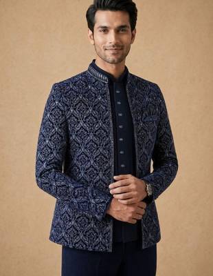 Embroidered tailored fit jodhpuri two-piece suit 3