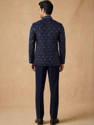 Embroidered tailored fit jodhpuri two-piece suit 4