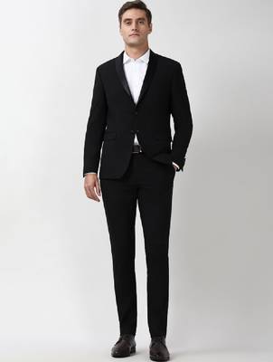 Slim-fit single-breasted formal two piece suit 1