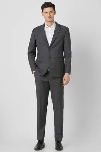 Checked slim-fit single-breasted two-piece suit
