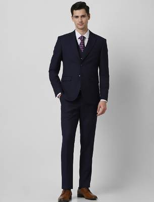Peter england slim-fit single-breasted three-piece formal suit 1
