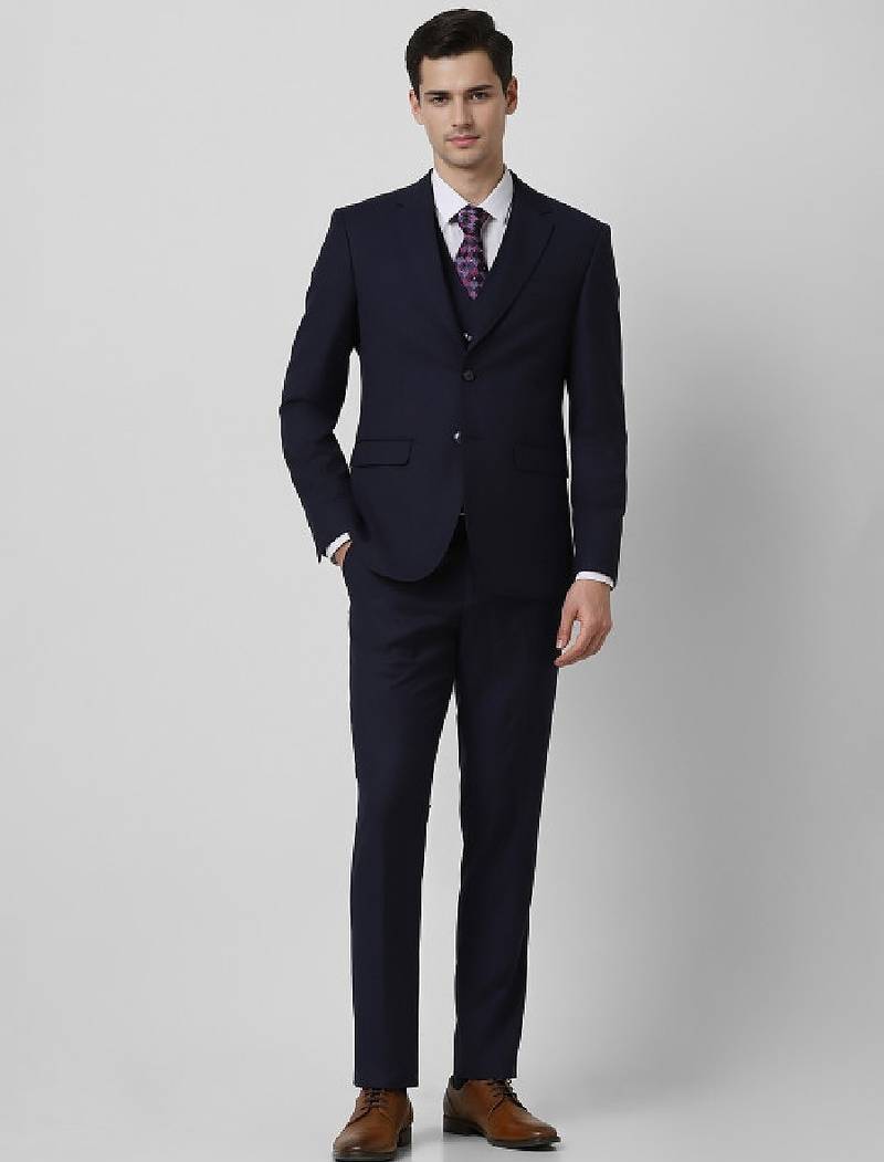 Peter england slim-fit single-breasted three-piece formal suit