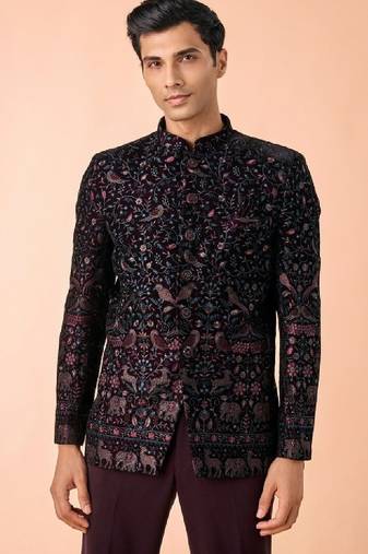 Single breasted bandhgala suit