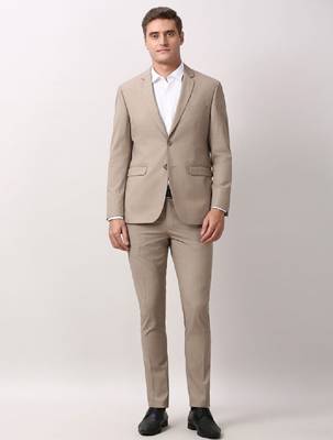 Men notched lapel collar elite textured 2-pices suits 1