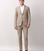 Men notched lapel collar elite textured 2-pices suits