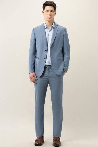 Men tailored fit single-breasted long sleeves blazer & trouser suits