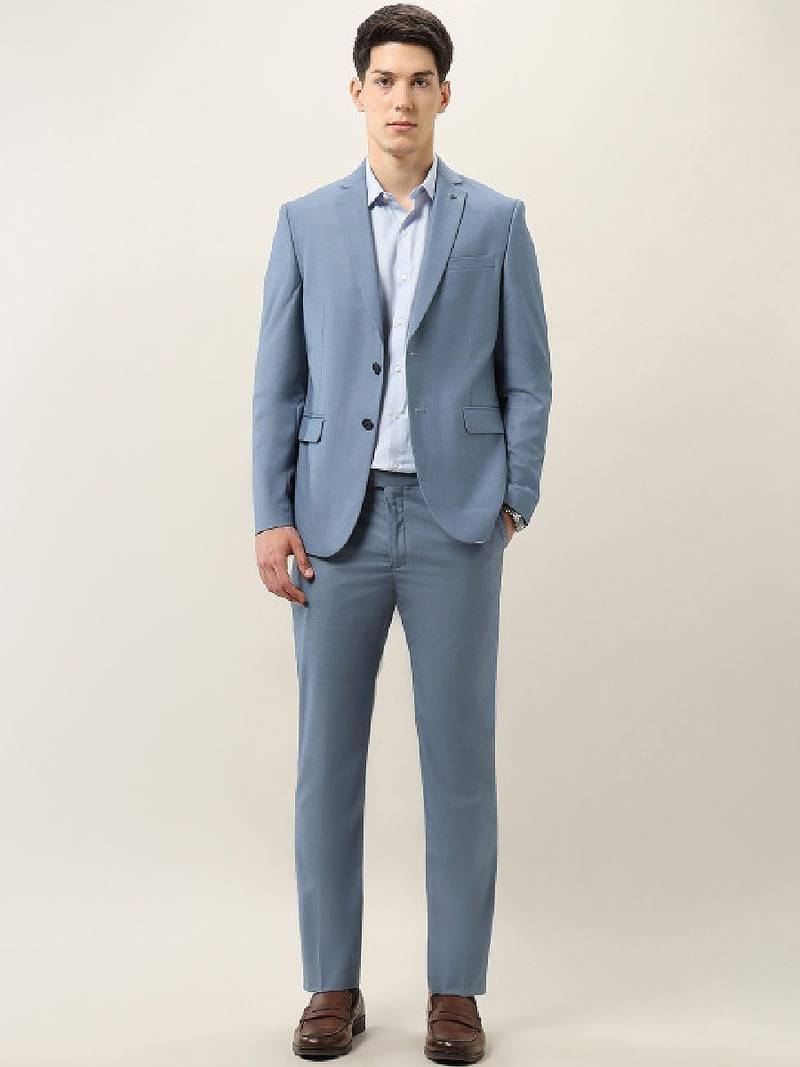 Men tailored fit single-breasted long sleeves blazer & trouser suits