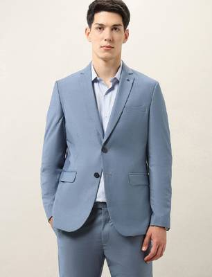 Men tailored fit single-breasted long sleeves blazer & trouser suits 3