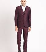Self design single breasted notched collar 3-piece suit