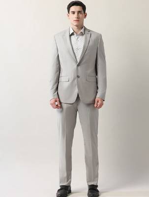 2-pc notched lapel single breasted long sleeves formal suit 1