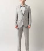 2-pc notched lapel single breasted long sleeves formal suit