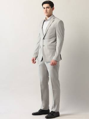 2-pc notched lapel single breasted long sleeves formal suit 3