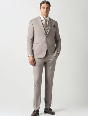 Slim-fit single-breasted three pieces suits 1
