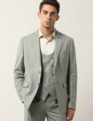 Tailored-fit double-breasted three-piece suit 1