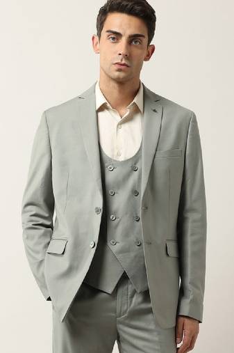 Tailored-fit double-breasted three-piece suit